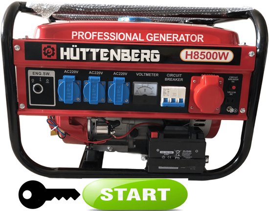 Huttenberg Stille Generator E-Start – Aggregaat 2500W | Benzine | Noodstroom